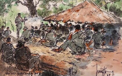KÝ SỰ CHIẾN TRANH QUA TRANH CỦA HỌA SĨ HUỲNH PHƯƠNG ĐÔNG